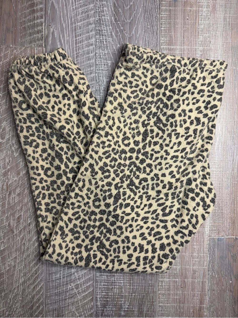 Chaser Leopard Print Knit Pants - Beige & Black - Picture 1 of 3